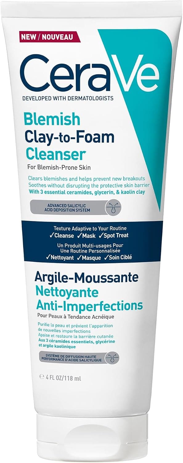 CeraVe Argile moussante nettoyante — flacon de 118 ml