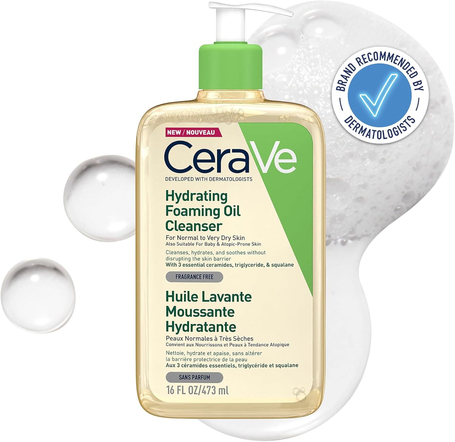 CeraVe Huile lavante — flacon de 473 ml