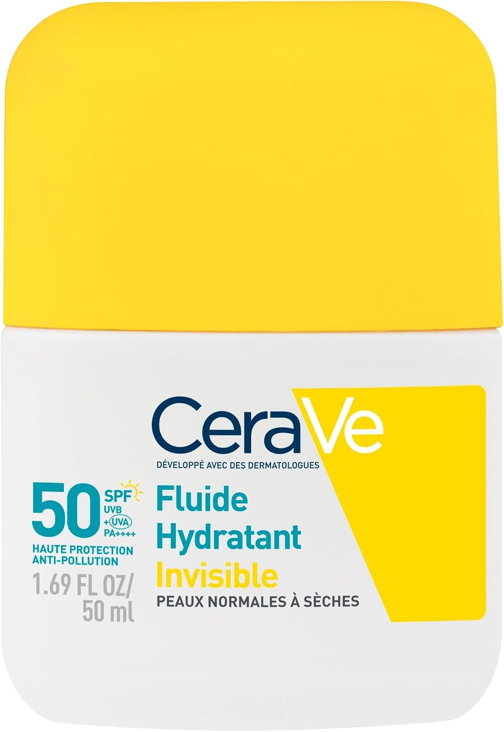 CeraVe Fluide hydratant invisible SPF 50 — flacon de 50 ml