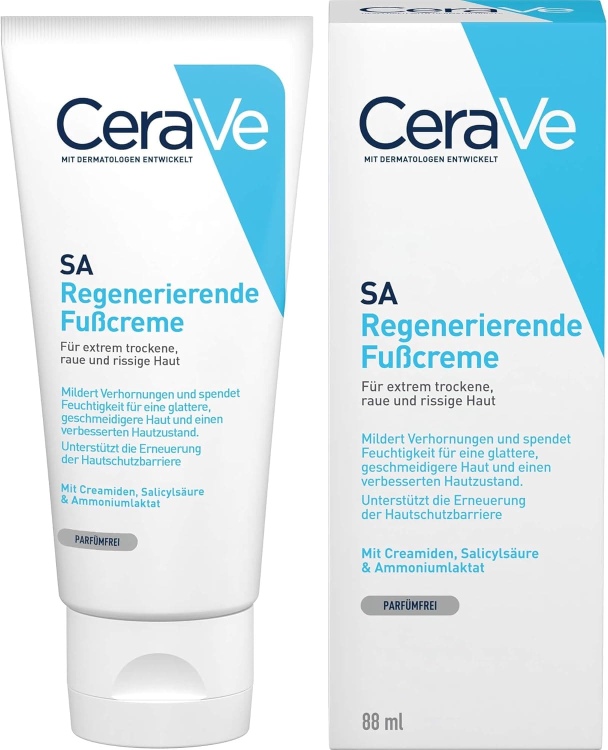 CeraVe SA Crème pieds régénérante — tube de 88 ml