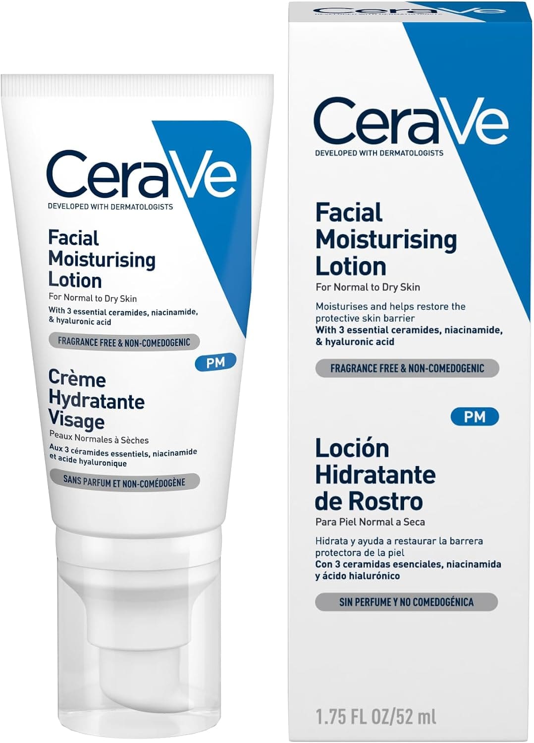 CeraVe Crème hydratante visage PM — flacon de 52 ml