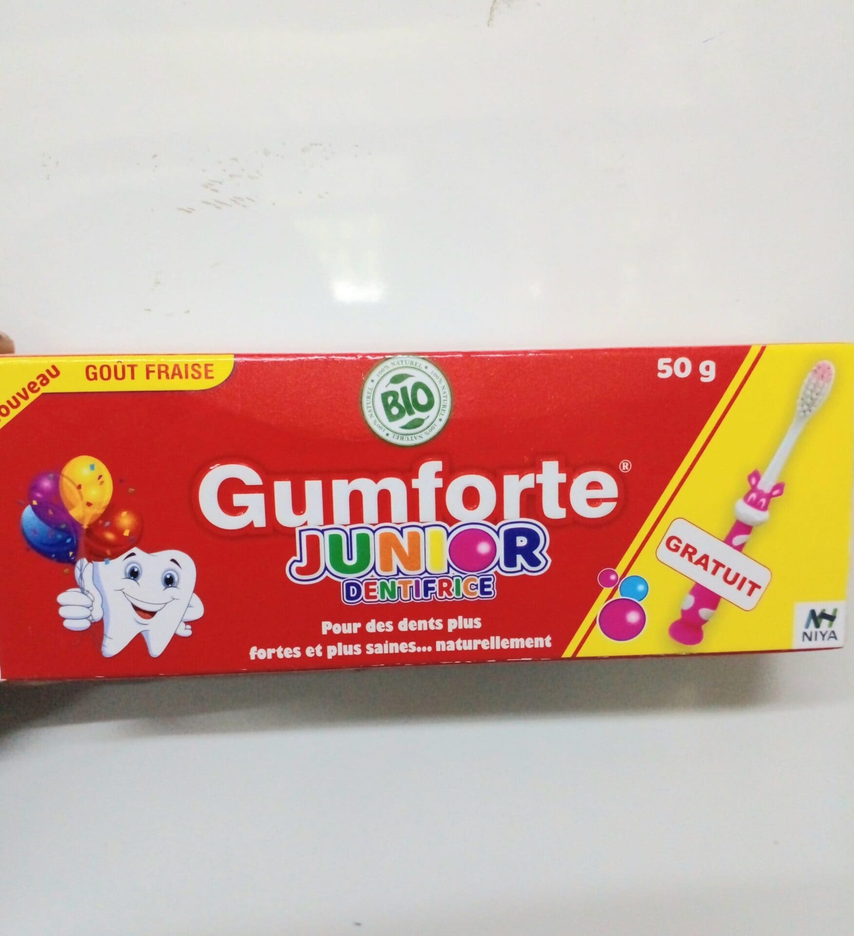 Gumforte Junior Dentifrice Fraise 50 g avec brosse à dents