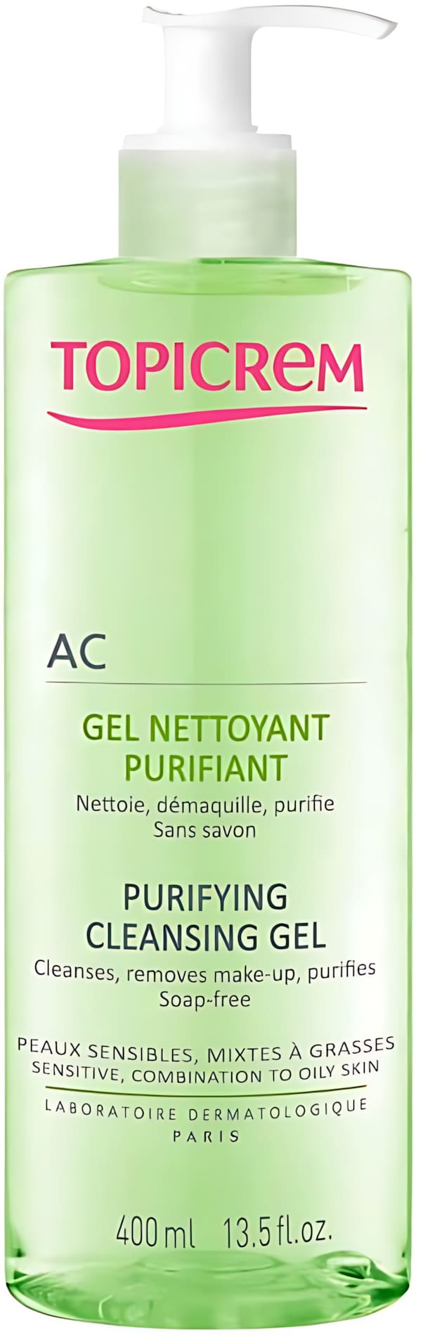 Topicrem AC Gel nettoyant purifiant — flacon de 400 ml
