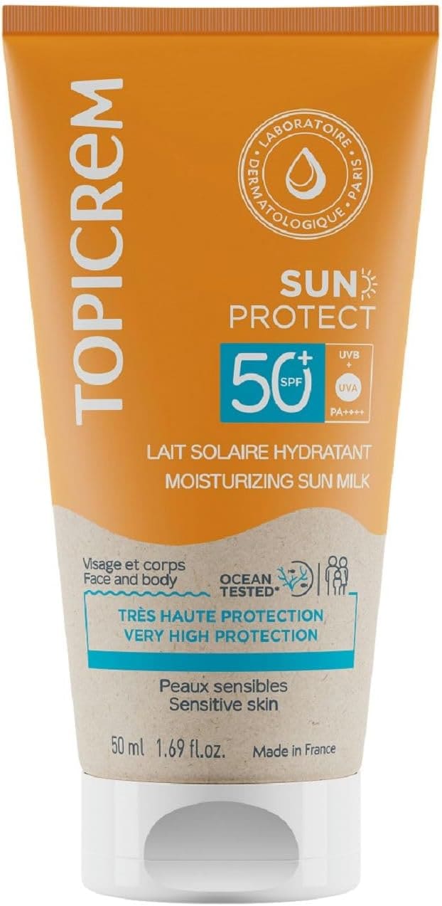 Topicrem Sun Protect Lait hydratant SPF 50+ — tube de 50 ml