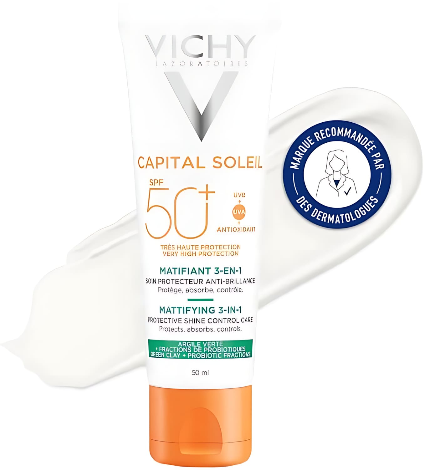 Vichy Capital Soleil Crème matifiante 3-en-1 SPF 50+ — tube de 50 ml