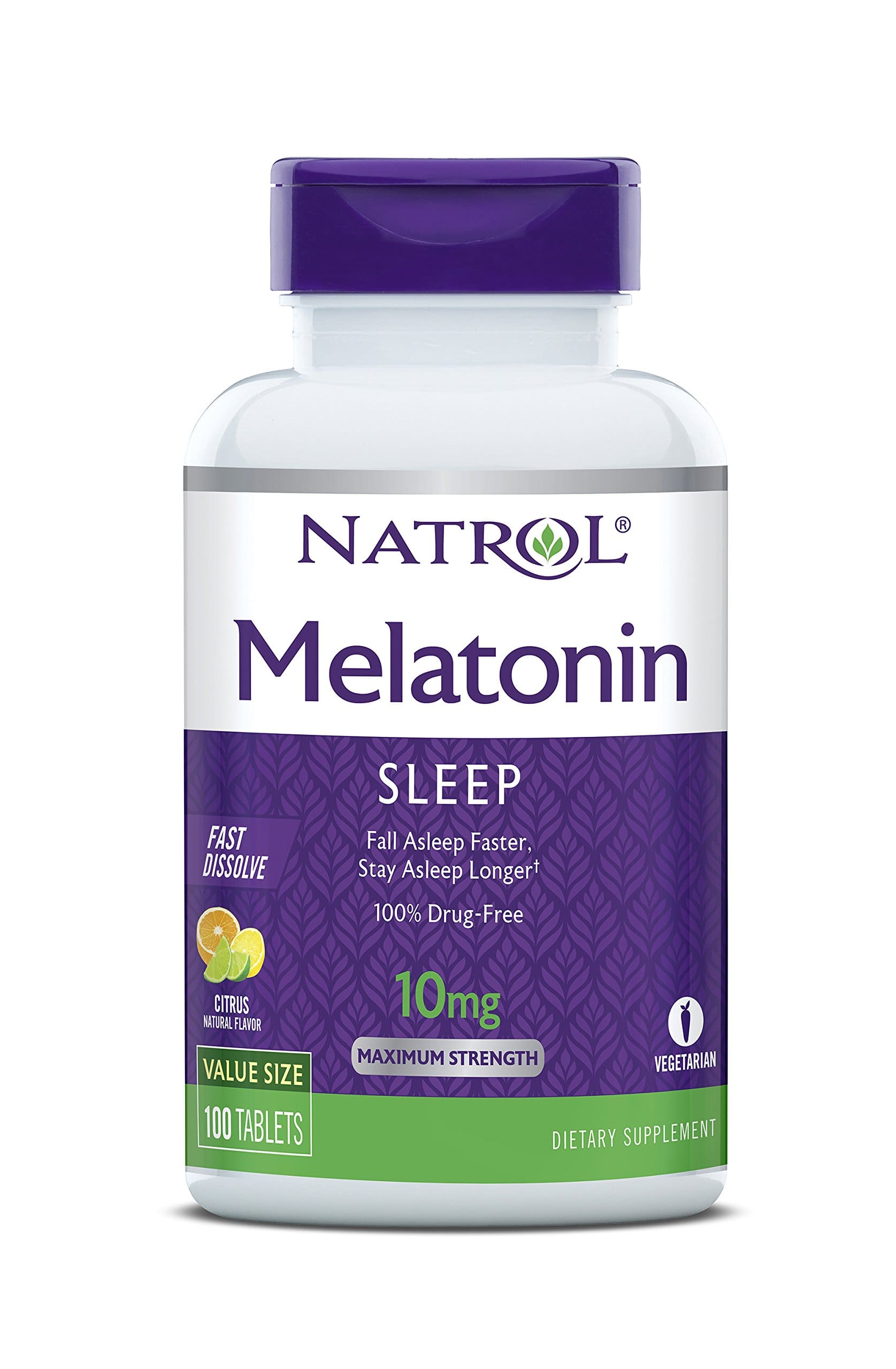 Mélatonine 10 mg à dissolution rapide - 100 comprimés - Natrol - vue 1