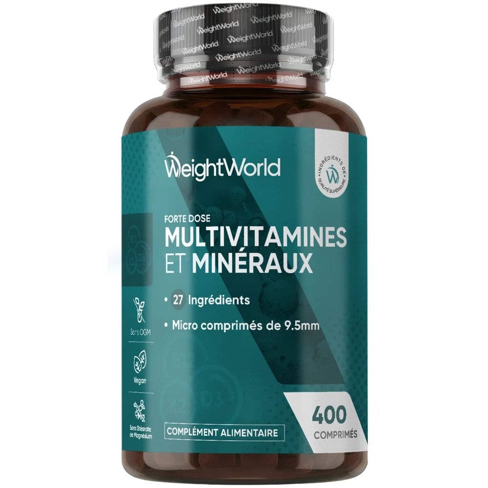 Multivitamines & Minéraux - 27 nutriments - 400 comprimés - WeightWorld - vue 1