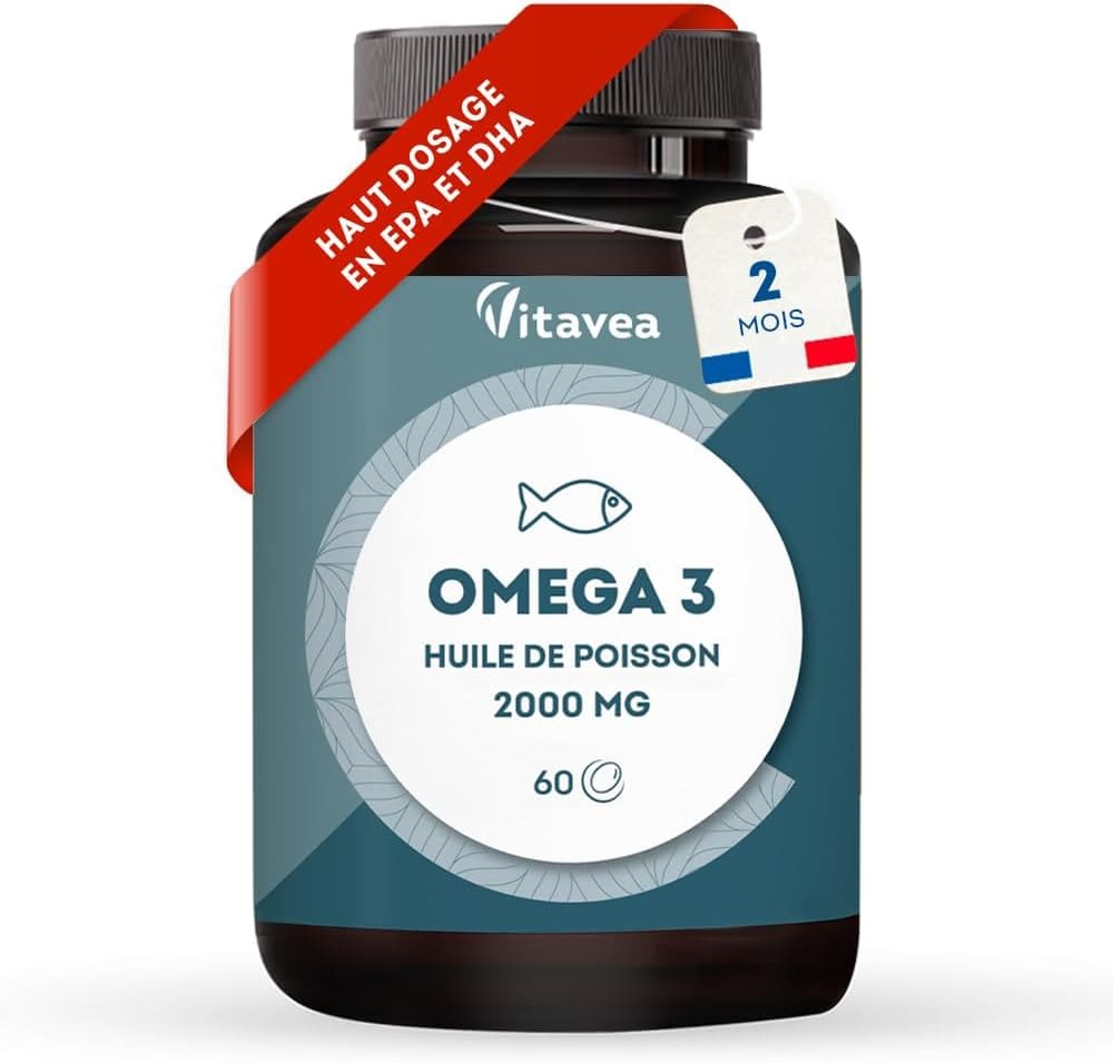 Oméga-3 Huile de poisson 2000 mg - 60 capsules - Vitavea - vue 1
