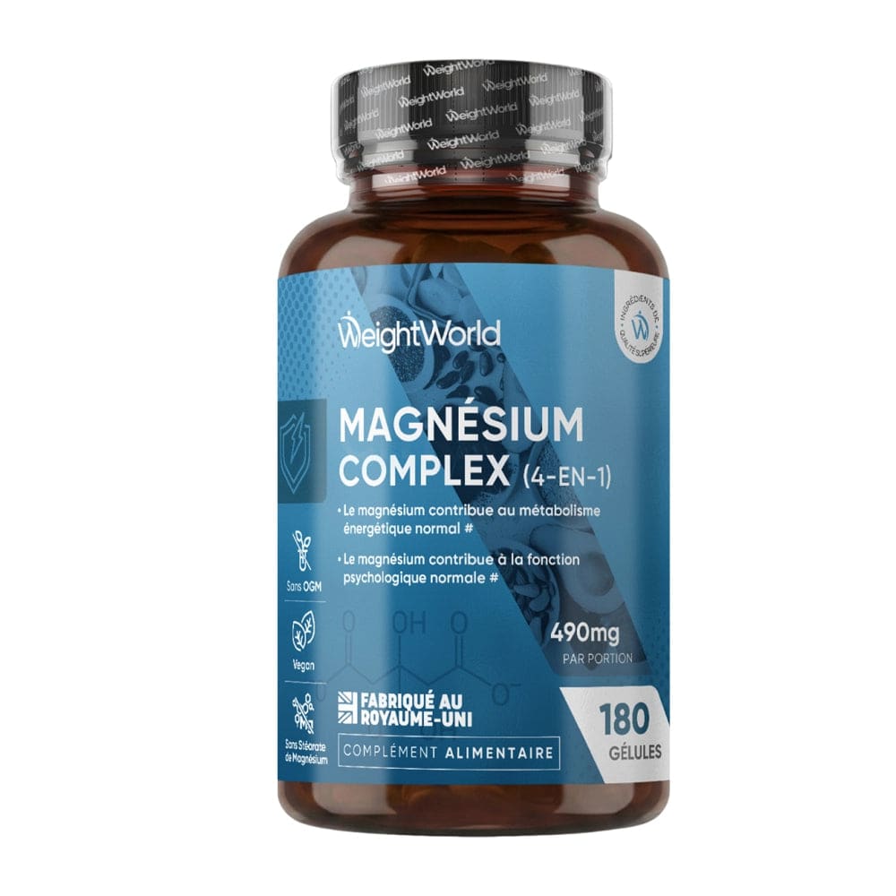 Magnésium Complexe 4-en-1 490 mg - 180 gélules - WeightWorld - vue 1