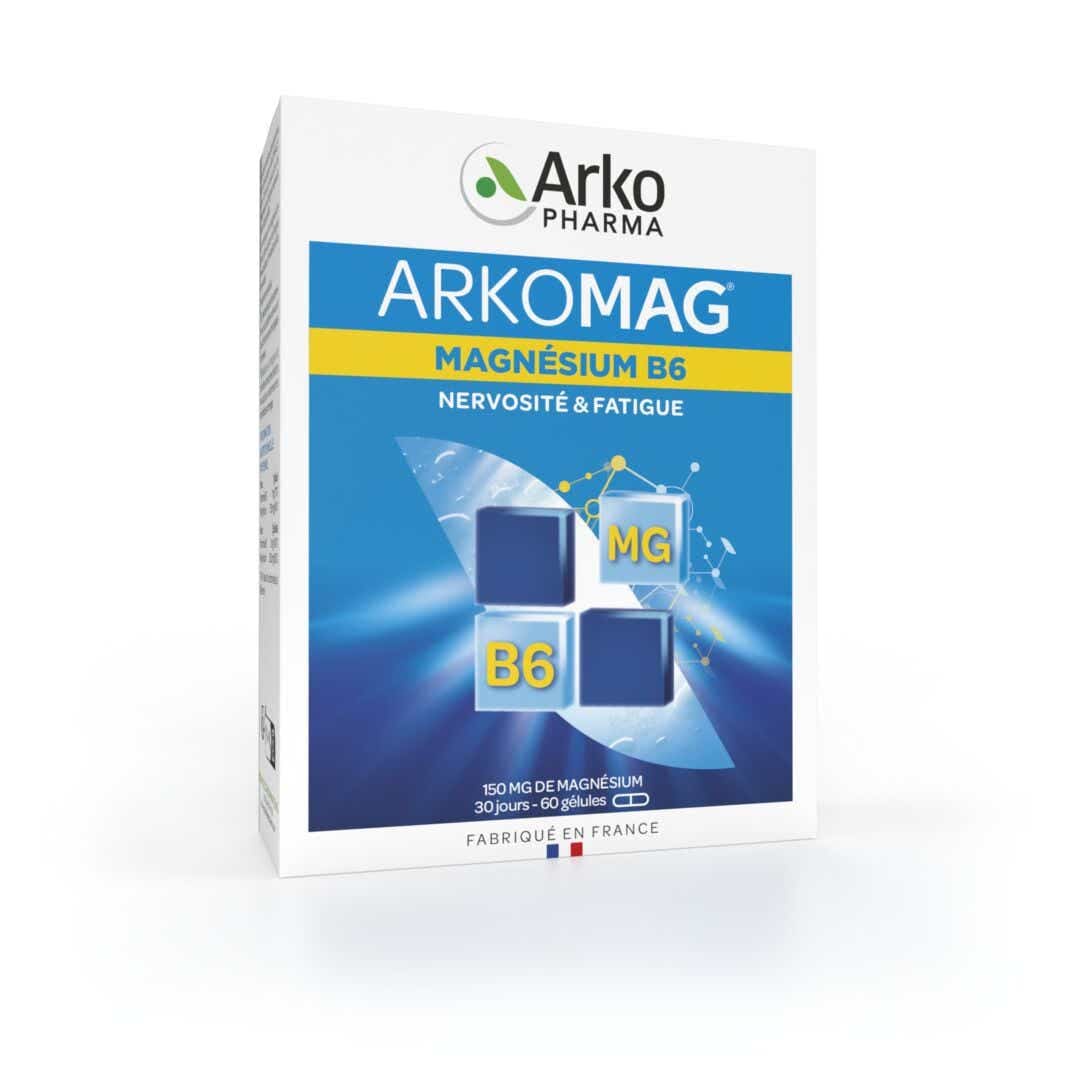 Arkopharma Arkomag Magnésium Marin + B6 - Nervosité, fatigue & surmenage - 60 gélules - vue 1