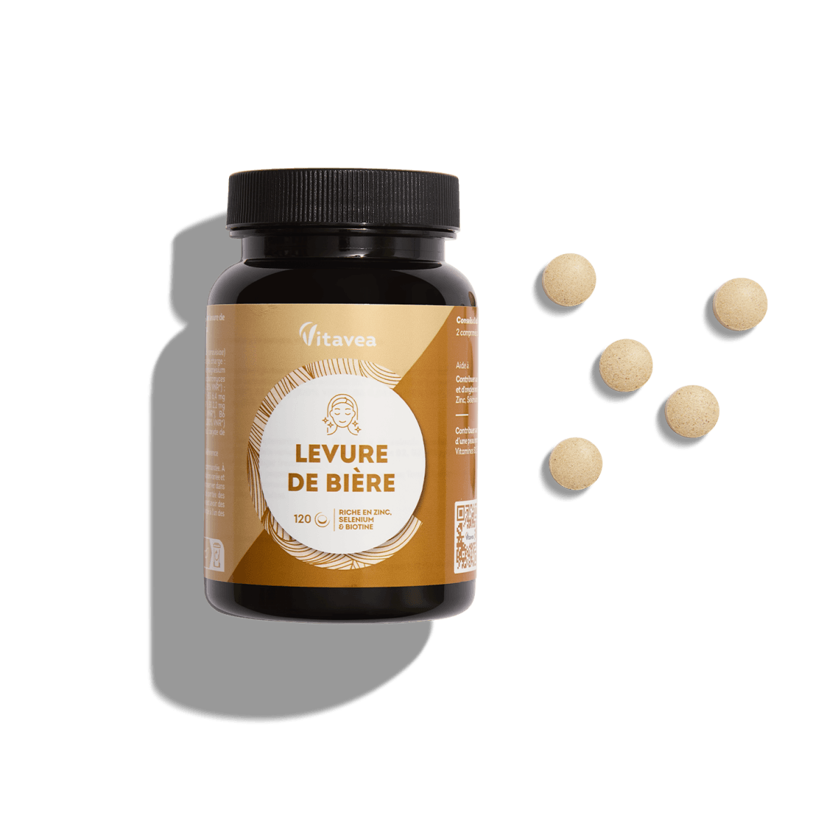 Levure de bière + Zinc + Sélénium + Biotine - 120 comprimés - Vitavea - vue 1