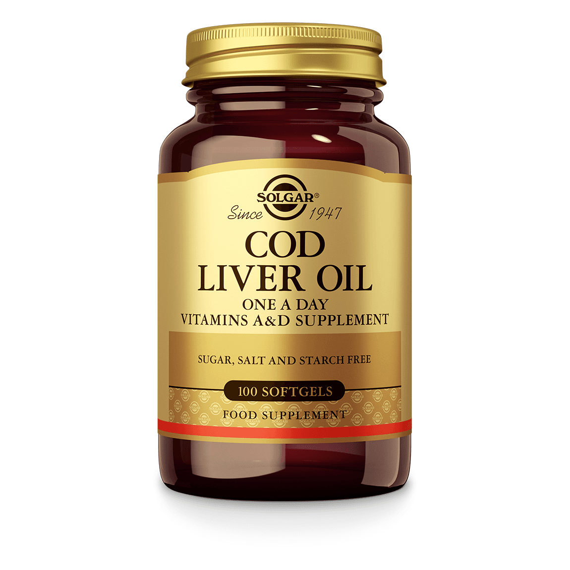 Huile de foie de morue + Vitamines A & D - 100 capsules - Solgar - vue 1