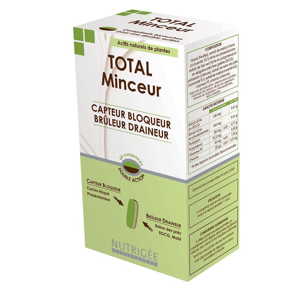 Nutrigée Total Minceur 4 Actions - Capteur, bloqueur, brûleur & draineur - 60 comprimés - vue 1