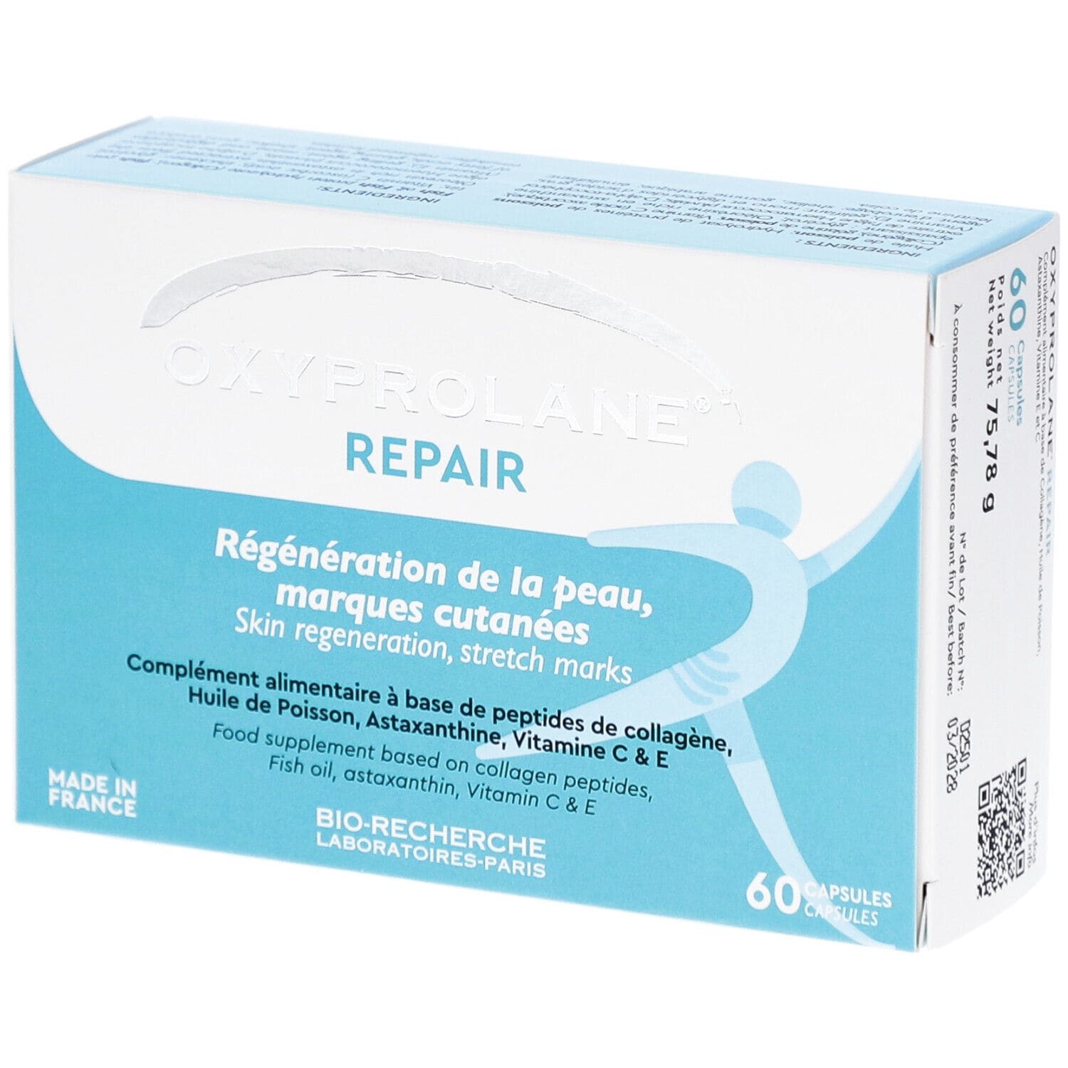 Oxyprolane Repair - Régénération de la peau et marques cutanées - 60 capsules - Bio-Recherche - vue 1