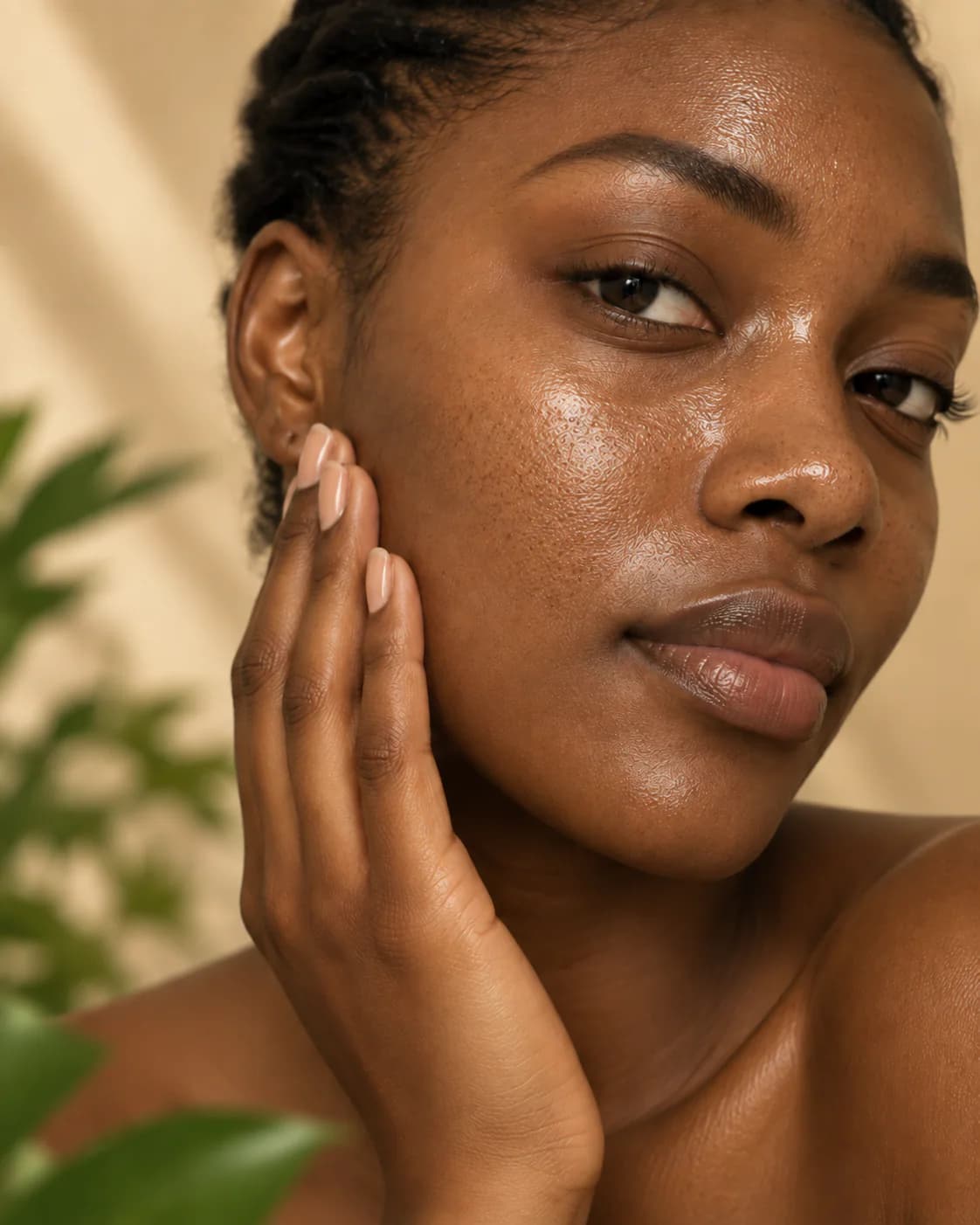 Gros plan sur la texture et les pores visibles d’une peau noire