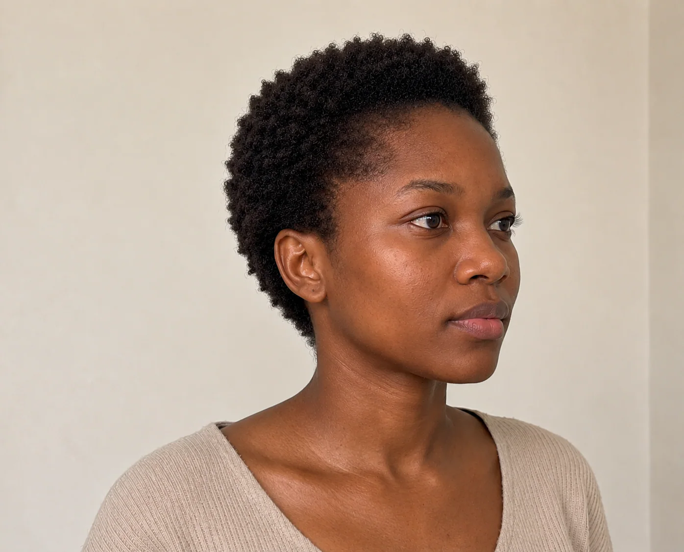 Cheveux avant une routine